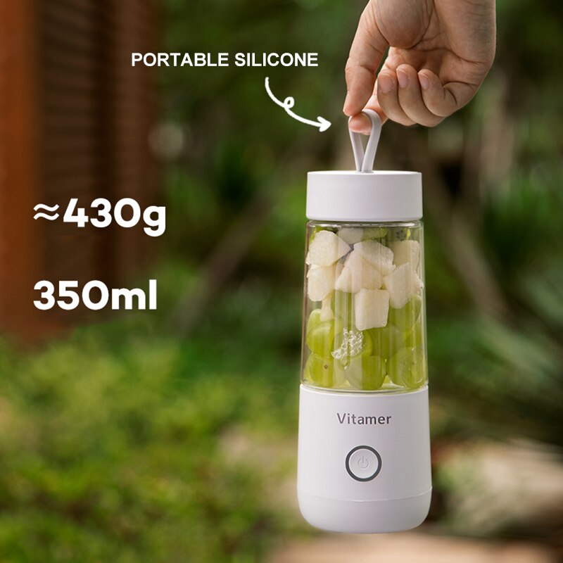 350ml Portable Blender Juicer Electric USB Rechargeable Mixer Smoothie Slushy Cup Juice Blender Bottle USB Charging Kitchen Gadgets - Here2Save