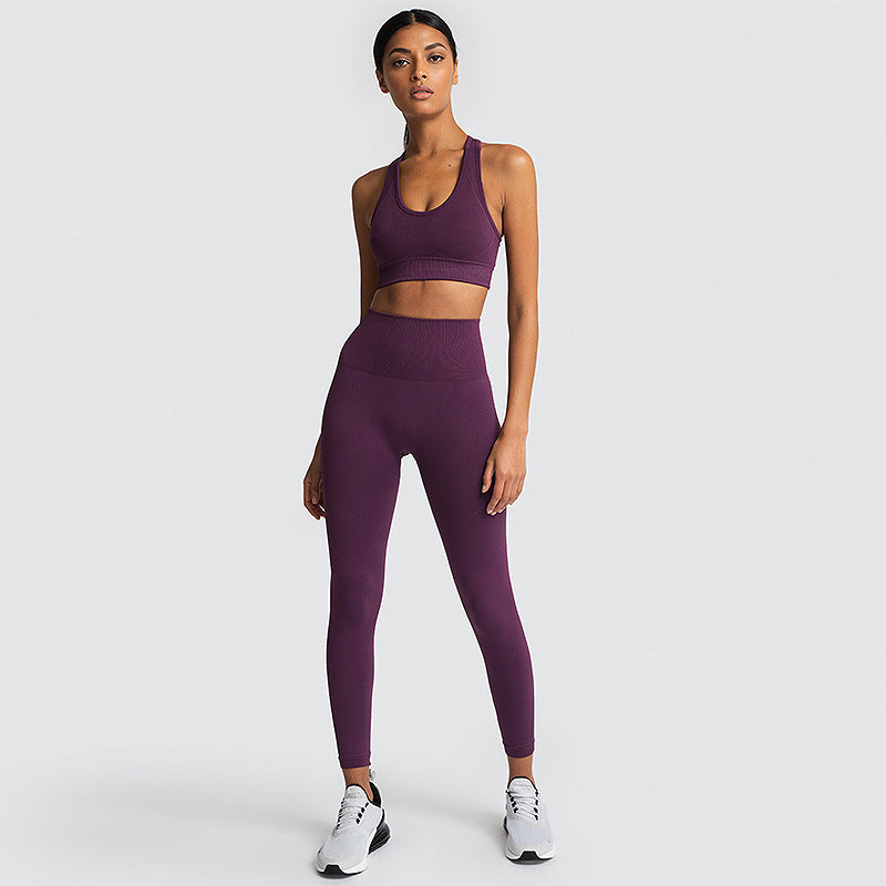 Conjunto Gimnasio Sin Costuras Nylon Mujer Ropa Deportiva