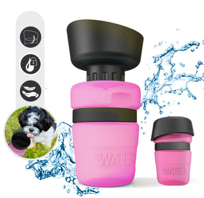 Botella plegable al aire libre para mascotas, botella de agua de viaje para perros, dispensador de agua para perros