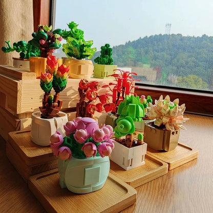 Children's Meat Flower Assembly Plant Small Particle Building Block Toy