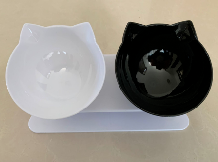 New Inclined Food Cat Ear Oblique Mouth Transparent Single Pet Bowl - Here2Save