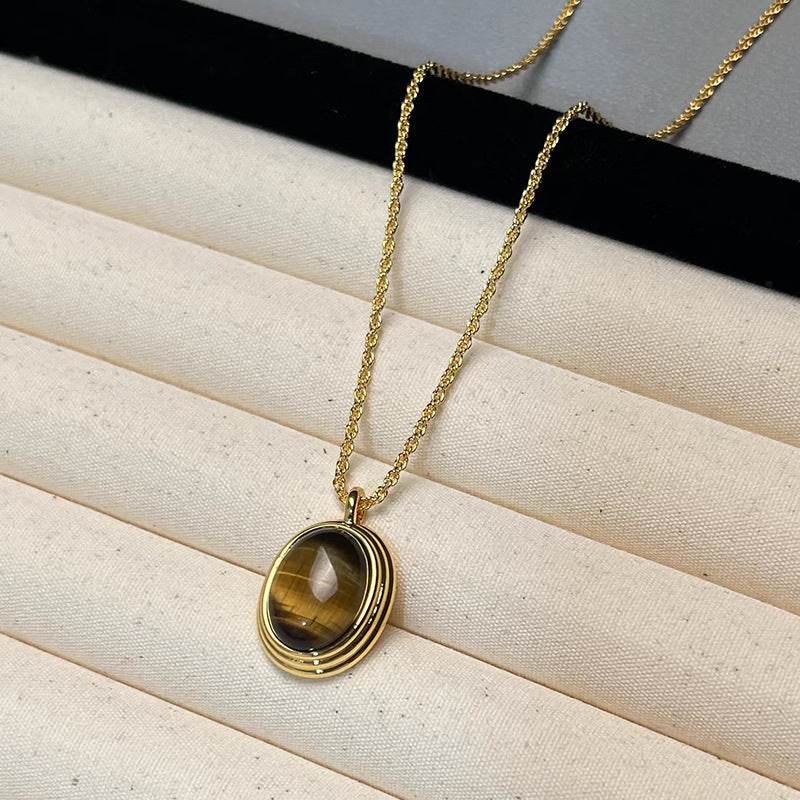 Tiger Eye Necklace Retro Minority - Here2Save