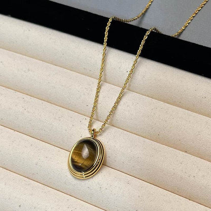 Tiger Eye Necklace Retro Minority - Here2Save