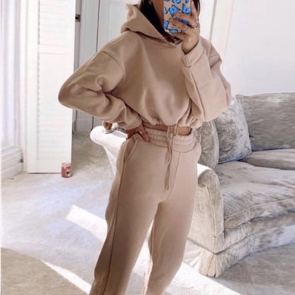 Jogging Suits For Women 2 Piece Sweatsuits Tracksuits Sexy Long Sleeve HoodieCasual Fitness Sportswear - Here2Save