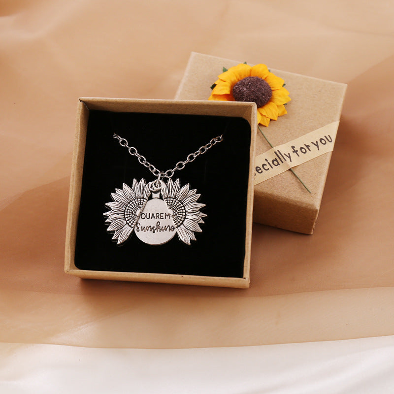 You Are My Sunshine Sunflower Necklace Women Men - Here2Save