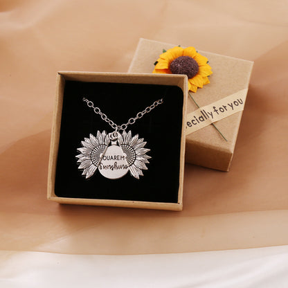 You Are My Sunshine Sunflower Necklace Women Men - Here2Save