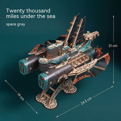 Wooden Puzzle Fantasy Spacecraft Model