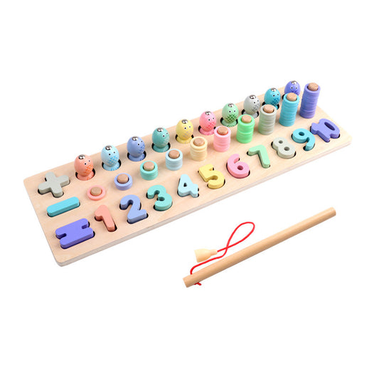 New macaron digital shape three-in-one board educational toys