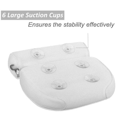 6 suction cups bath pillow 3D net bathtub pillow