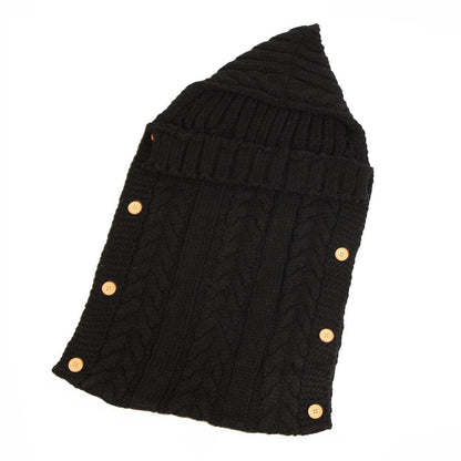 New Autumn Winter Newborn Baby Boy Girl Knit Sleeping Bag Clothes Infant Baby Pure Color Hold Blanket - Here2Save