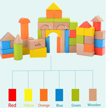 KIDUS 80 beech wooden building blocks