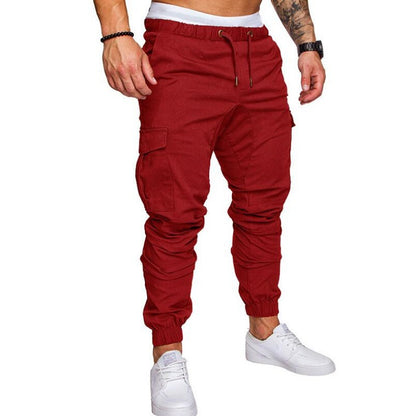 Pantalones casuales de tela tejida para hombre Pantalones con cordón