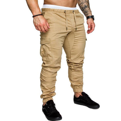 Pantalones casuales de tela tejida para hombre Pantalones con cordón