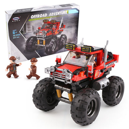 Jeep Assembling Building Blocks Boy All-Terrain Off-Road Vehicle Assembling Small Particle Educational Toys