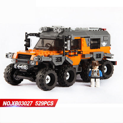 Jeep Assembling Building Blocks Boy All-Terrain Off-Road Vehicle Assembling Small Particle Educational Toys