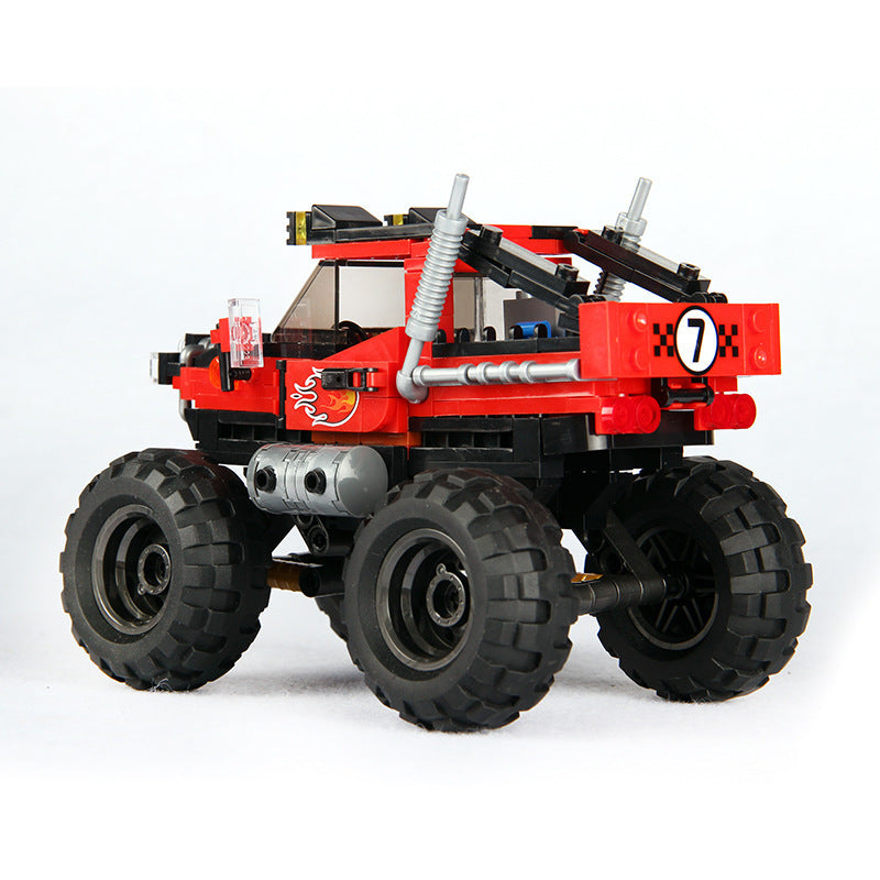 Jeep Assembling Building Blocks Boy All-Terrain Off-Road Vehicle Assembling Small Particle Educational Toys