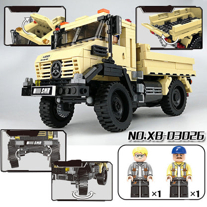 Jeep Assembling Building Blocks Boy All-Terrain Off-Road Vehicle Assembling Small Particle Educational Toys