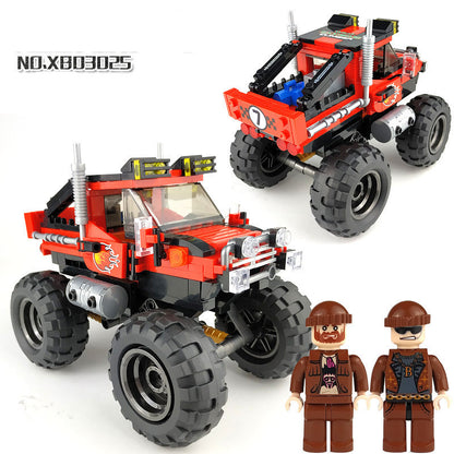 Jeep Assembling Building Blocks Boy All-Terrain Off-Road Vehicle Assembling Small Particle Educational Toys