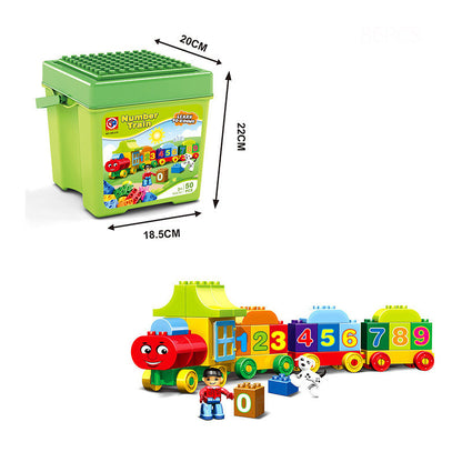 Double-layer Building Blocks Large City Train Large Particle Building Blocks