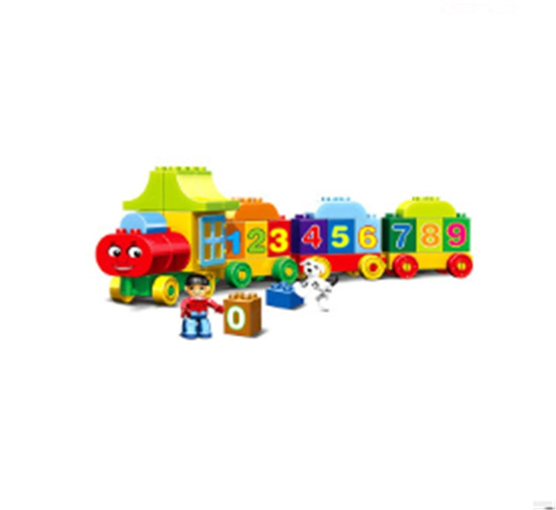 Double-layer Building Blocks Large City Train Large Particle Building Blocks