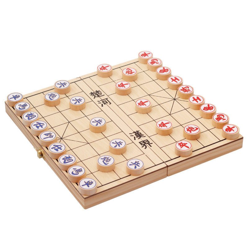 Wooden Folding Chinese Chess Portable