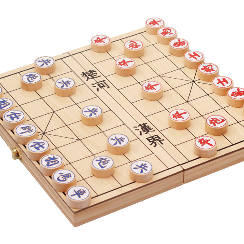 Wooden Folding Chinese Chess Portable