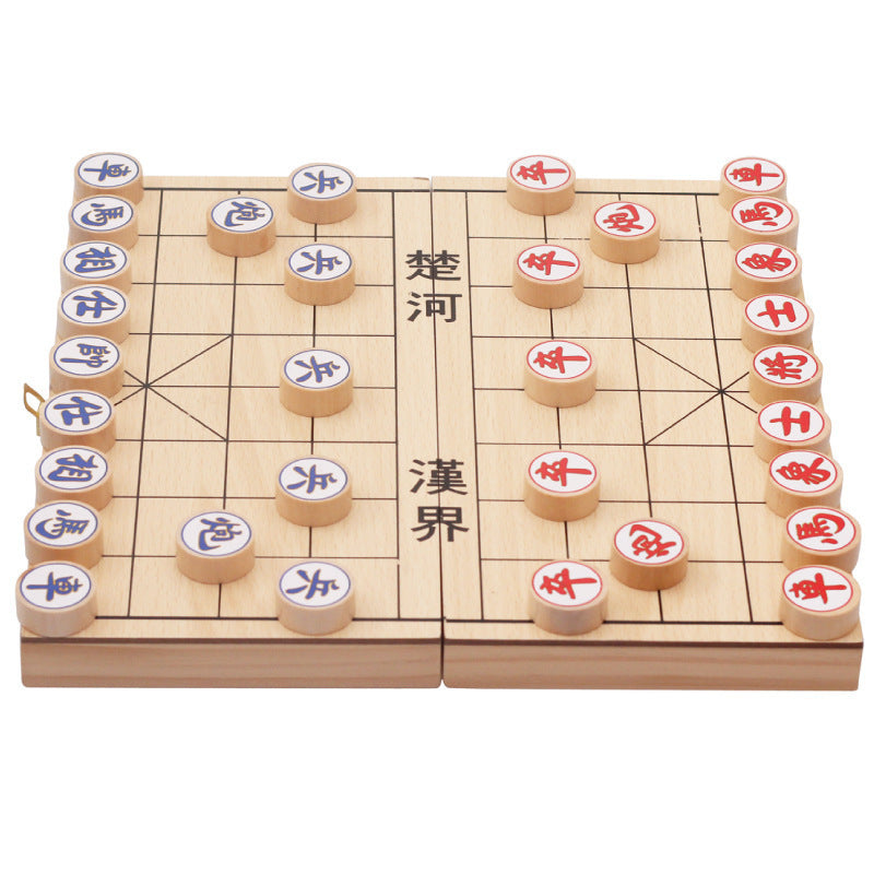 Wooden Folding Chinese Chess Portable