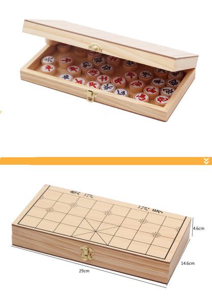 Wooden Folding Chinese Chess Portable