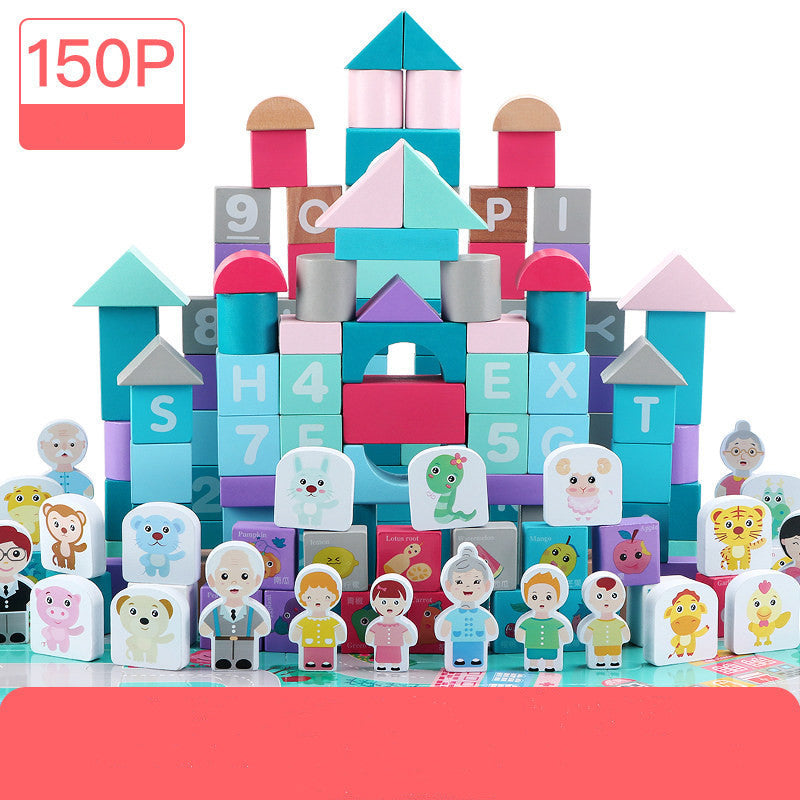 Children's Building Block Toys 1-2 Years Old Girl Baby 3-6 Years Old Baby Ppuzzle Boy Wood