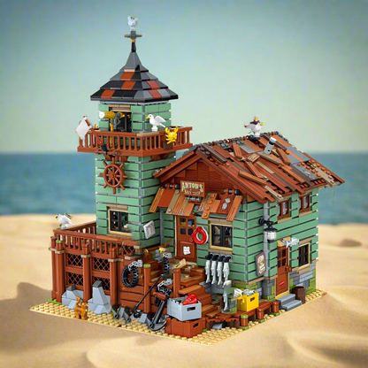 Blocks Bricks Old Fishing House Series Captain's Wharf Toys For Kids Christmas Gifts