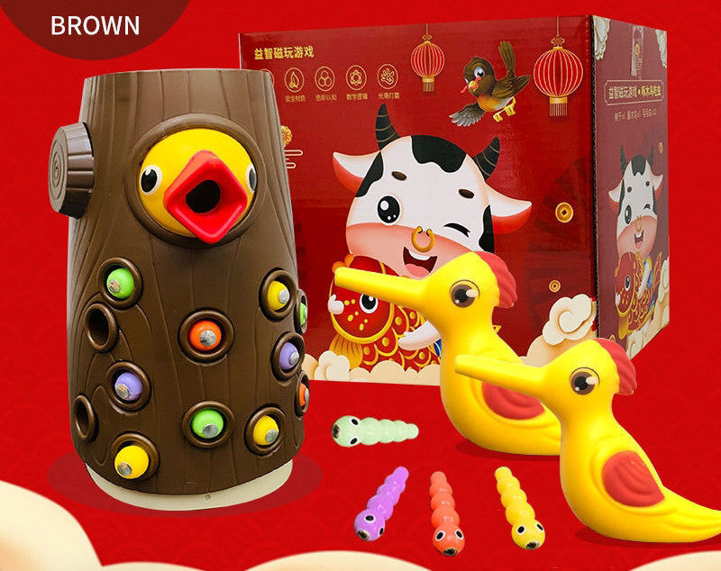 Family Toys Click Here For More OptionsWoodpecker Magnetic Catch The Worm Animal Feeding Game Small Birds Children Educate Fishing Toys Kit Kids Gift Set