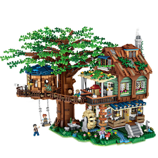 4761pcs Forest Tree House Model Building Blocks with Figures DIY Assembly Small Particle Bricks Toys for Children Christmas Gift