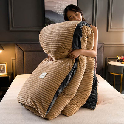 Single Double Quilt Cover Three-piece Set Winter Body Keep Warm - Here2Save
