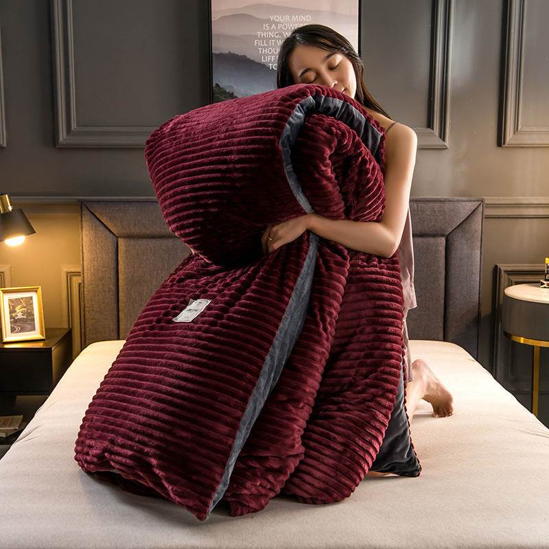 Single Double Quilt Cover Three-piece Set Winter Body Keep Warm - Here2Save