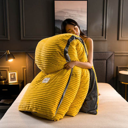 Single Double Quilt Cover Three-piece Set Winter Body Keep Warm - Here2Save