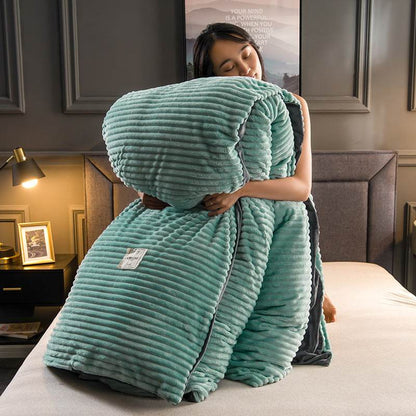 Single Double Quilt Cover Three-piece Set Winter Body Keep Warm - Here2Save