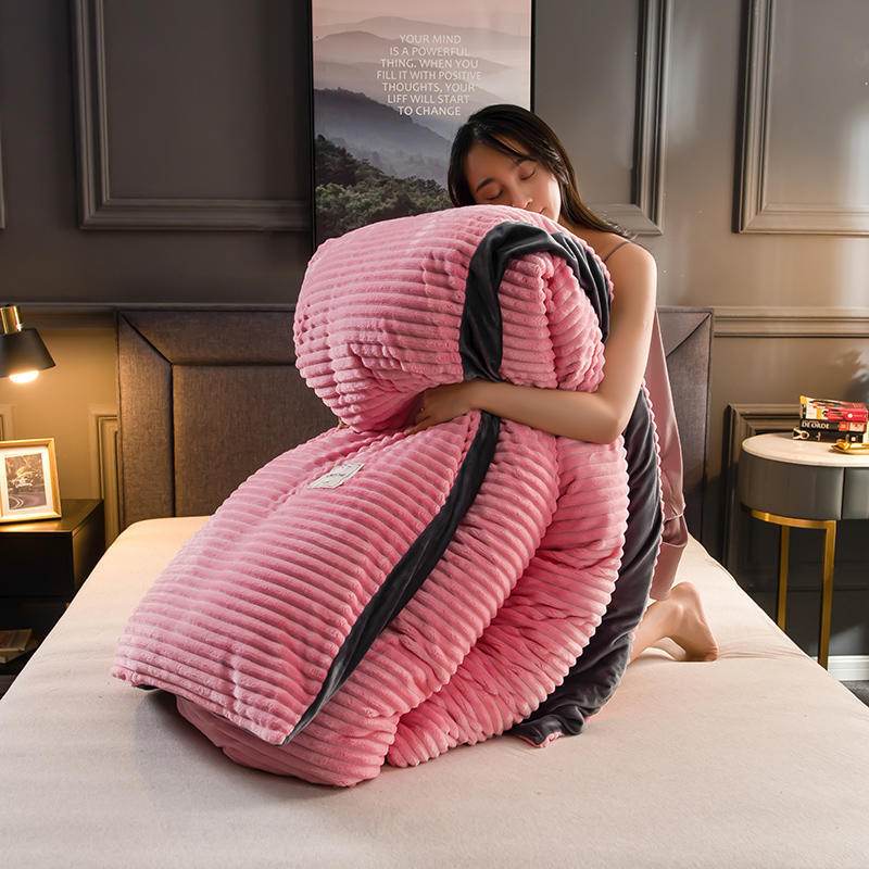 Single Double Quilt Cover Three-piece Set Winter Body Keep Warm - Here2Save