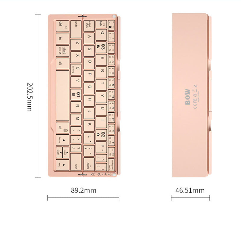 Mini Folding Bluetooth Keyboard Wireless Keypad Support3 Devices With Stand Rechargeable Foldable Keyboard For Phone Tablet - Here2Save