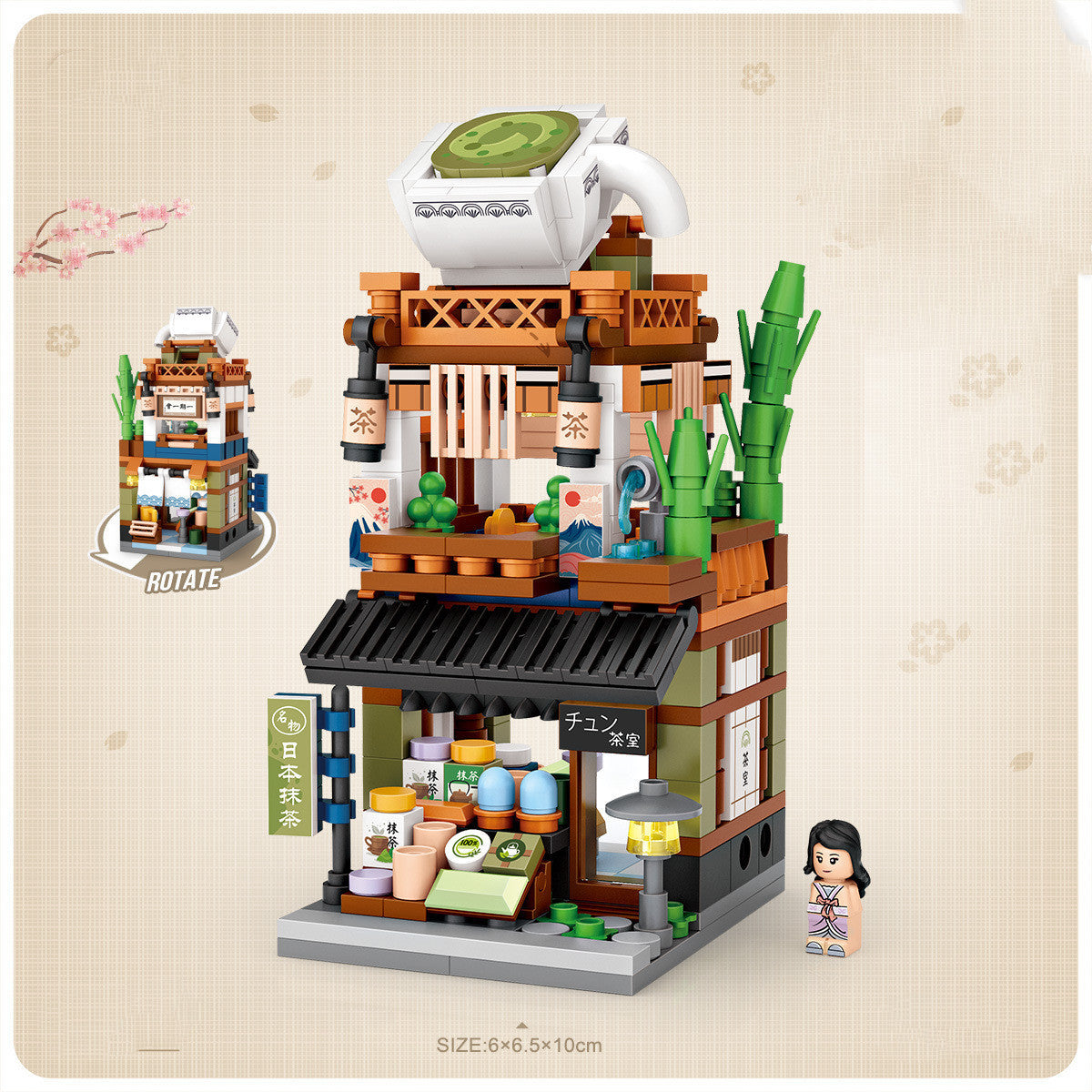 LOZ1653 Hot Spring House New Product Street View Small Particle Building Blocks Mini Children's Toy Building Block Toy Company Gift