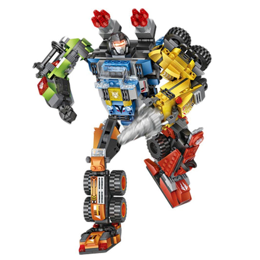 Small Particles Deformed Car Robot Building Blocks Mecha Fit Assembling Toy Puzzle Boy