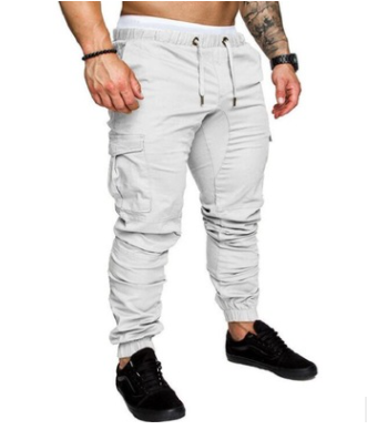 Pantalones casuales de tela tejida para hombre Pantalones con cordón