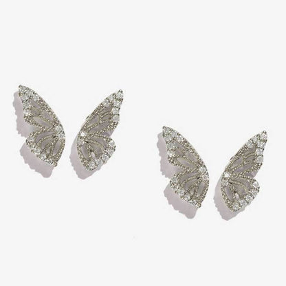 Exaggerated Bohemian Crystal Butterfly Earrings