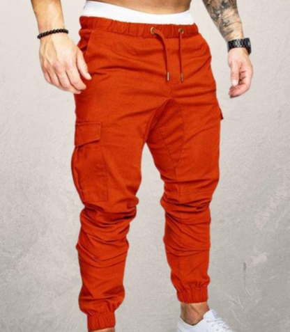 Pantalones casuales de tela tejida para hombre Pantalones con cordón