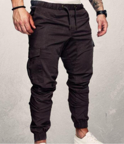 Pantalones casuales de tela tejida para hombre Pantalones con cordón