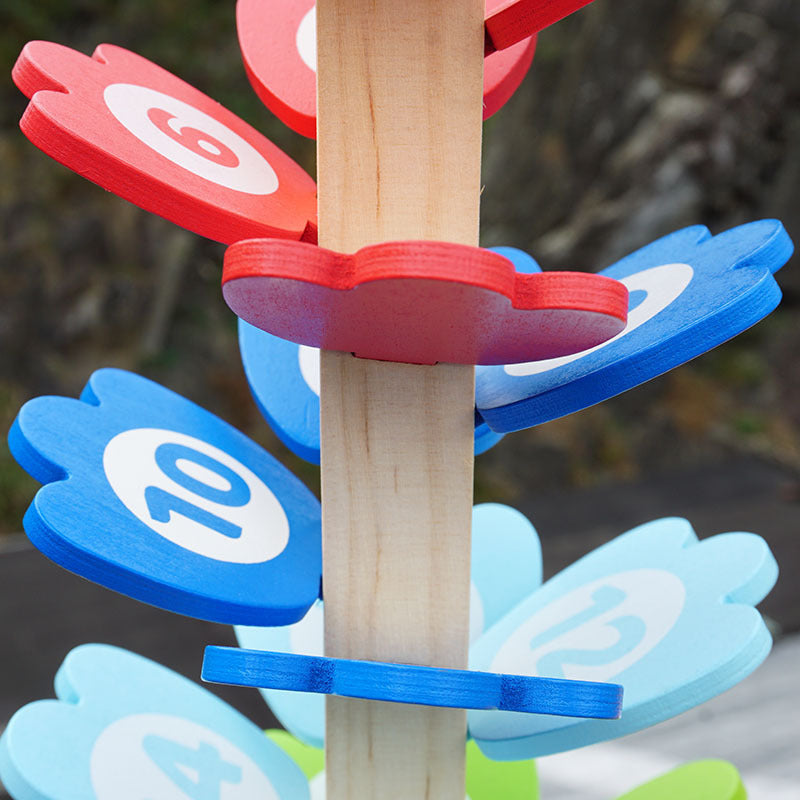 Rainbow Petal Wooden Ball Track Toy