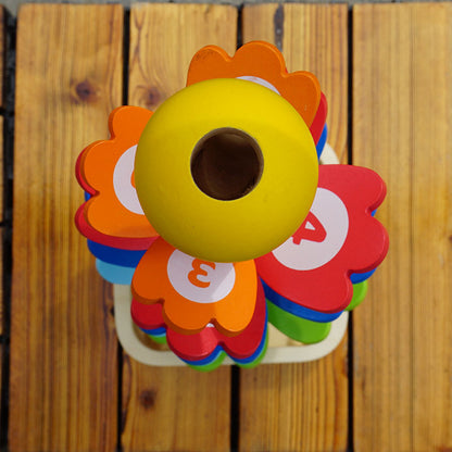 Rainbow Petal Wooden Ball Track Toy