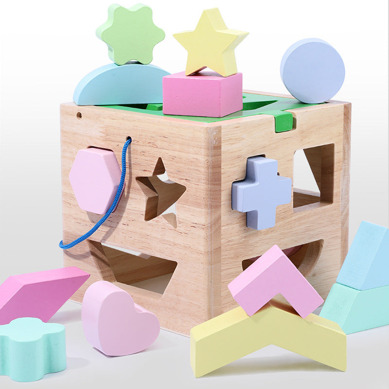 Wooden Shape Building Blocks, Intelligence Box, Shape And Color, Cognitive Educational Development, Early Education Assembling Toys