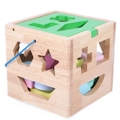 Wooden Shape Building Blocks, Intelligence Box, Shape And Color, Cognitive Educational Development, Early Education Assembling Toys