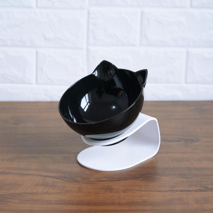 New Inclined Food Cat Ear Oblique Mouth Transparent Single Pet Bowl - Here2Save