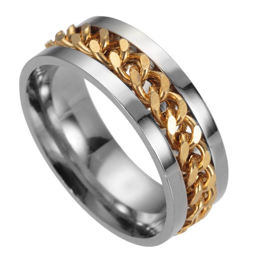 Stainless Steel Spinner Ring Beer Corkscrew Artifact Fashion Simple Heterosexual Rings Casual Men And Women Jewelry Bague Femme - Here2Save